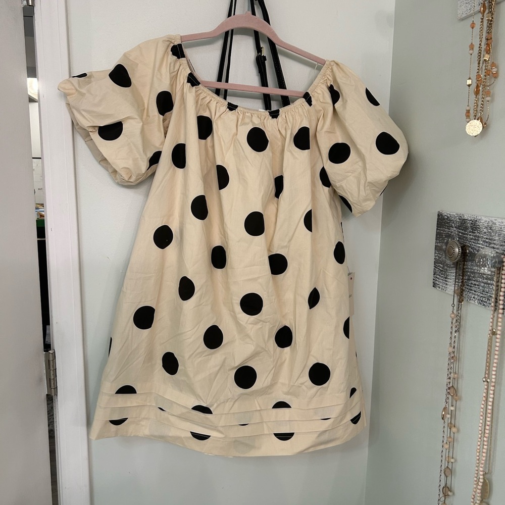 Bohme Polka Dot Off-Shoulder Dress